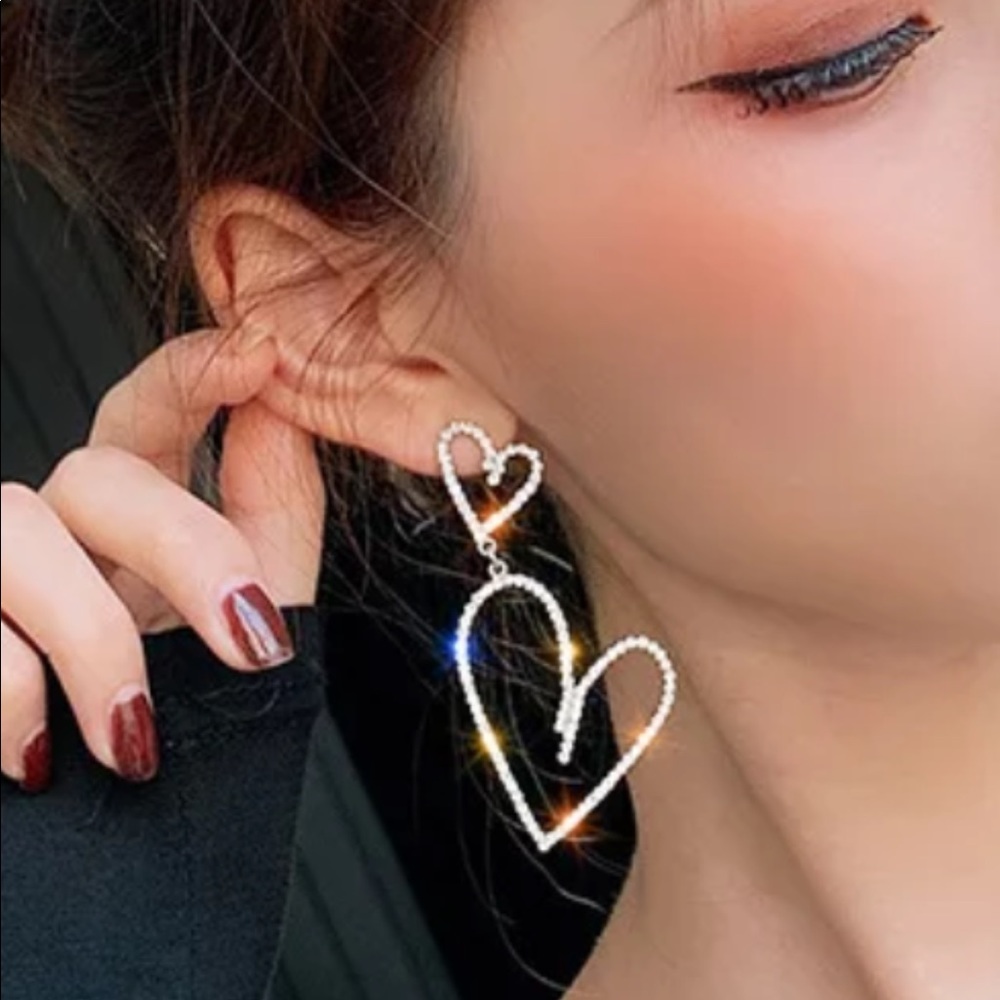 - Gold Crystal Rhinestone Stud Earrings